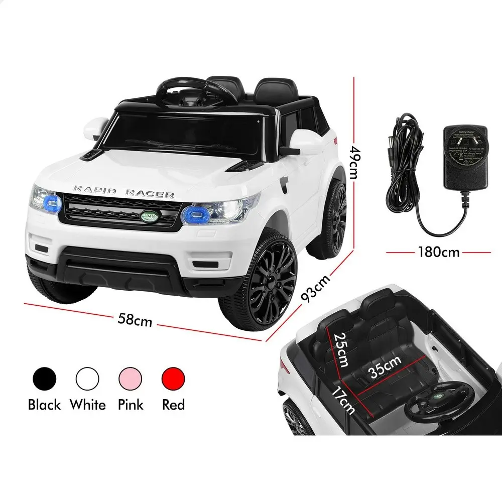 Alfordson Ride On Car Kids Remote Car Toy MP3 LED Light White