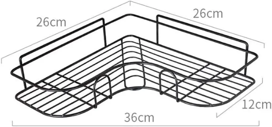 Corner Shower Caddy Shelf Rack Storage with 2 hooks