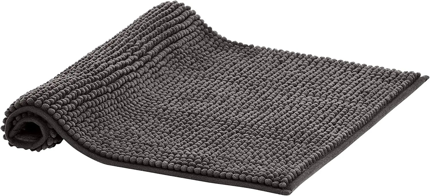 Chenille Bath Mat (Grey, Large)