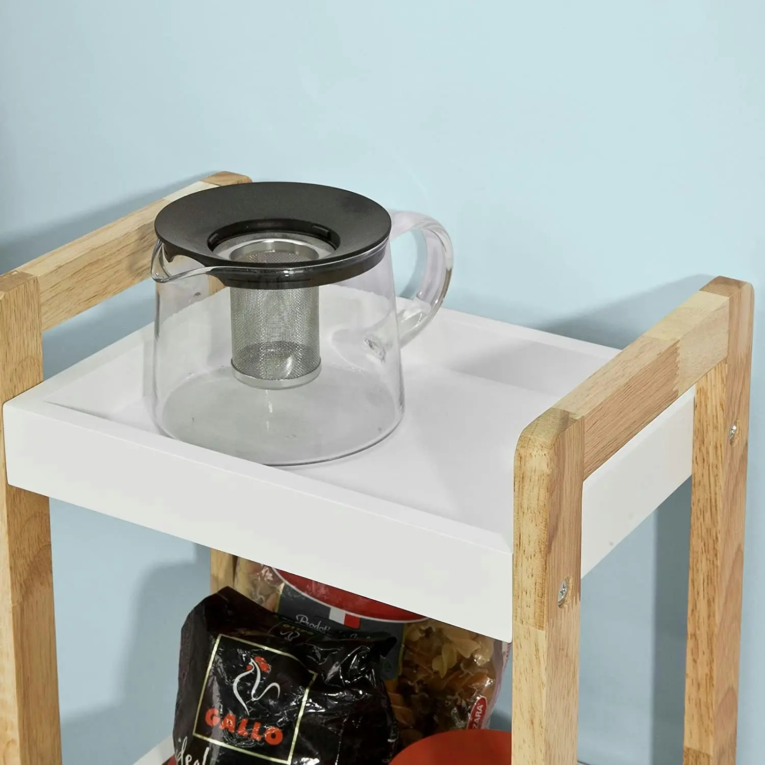 VIKUS 3-Tier White Storage Bathroom Shelf