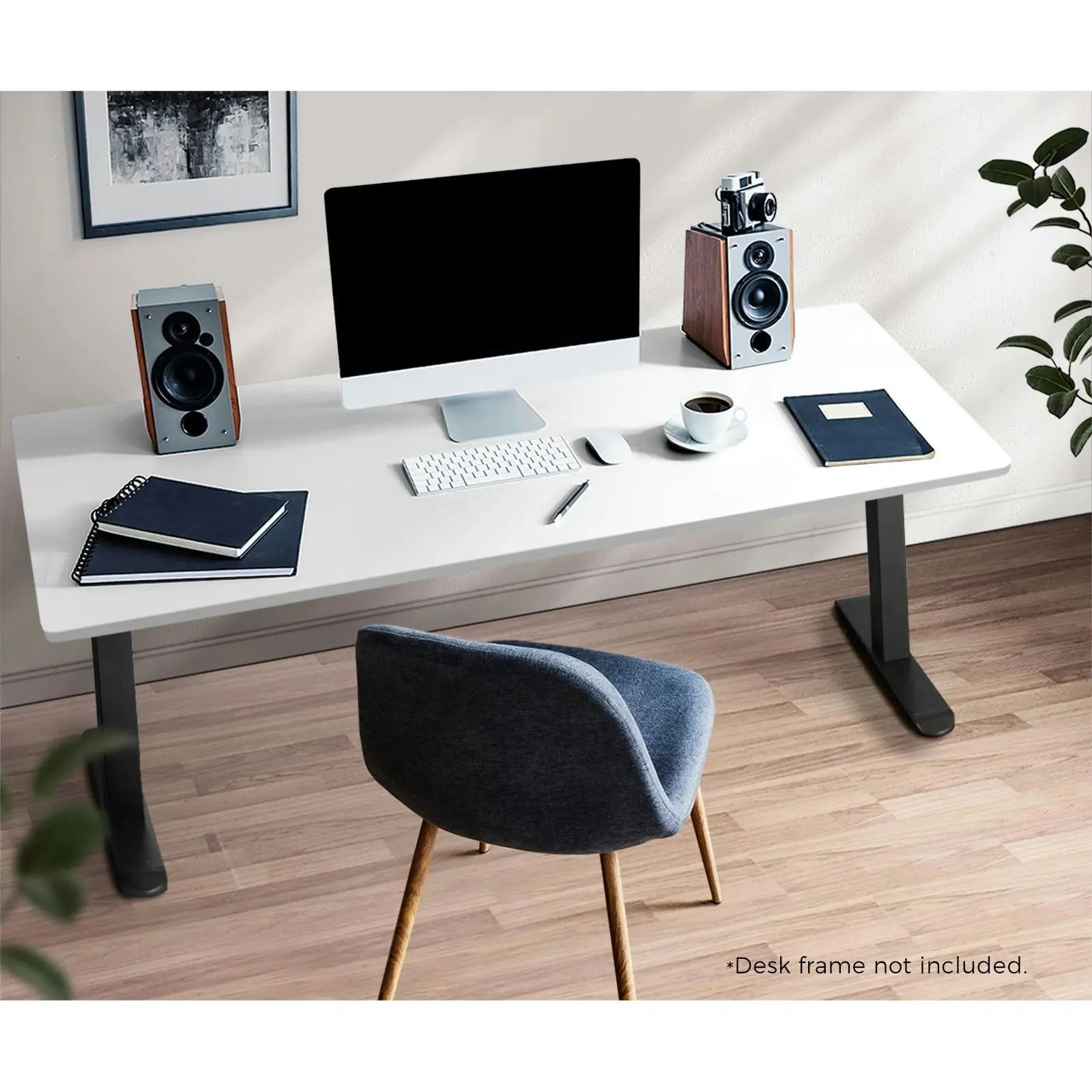 Oikiture 150cm Desk Top Electric Desk Board Computer Table White