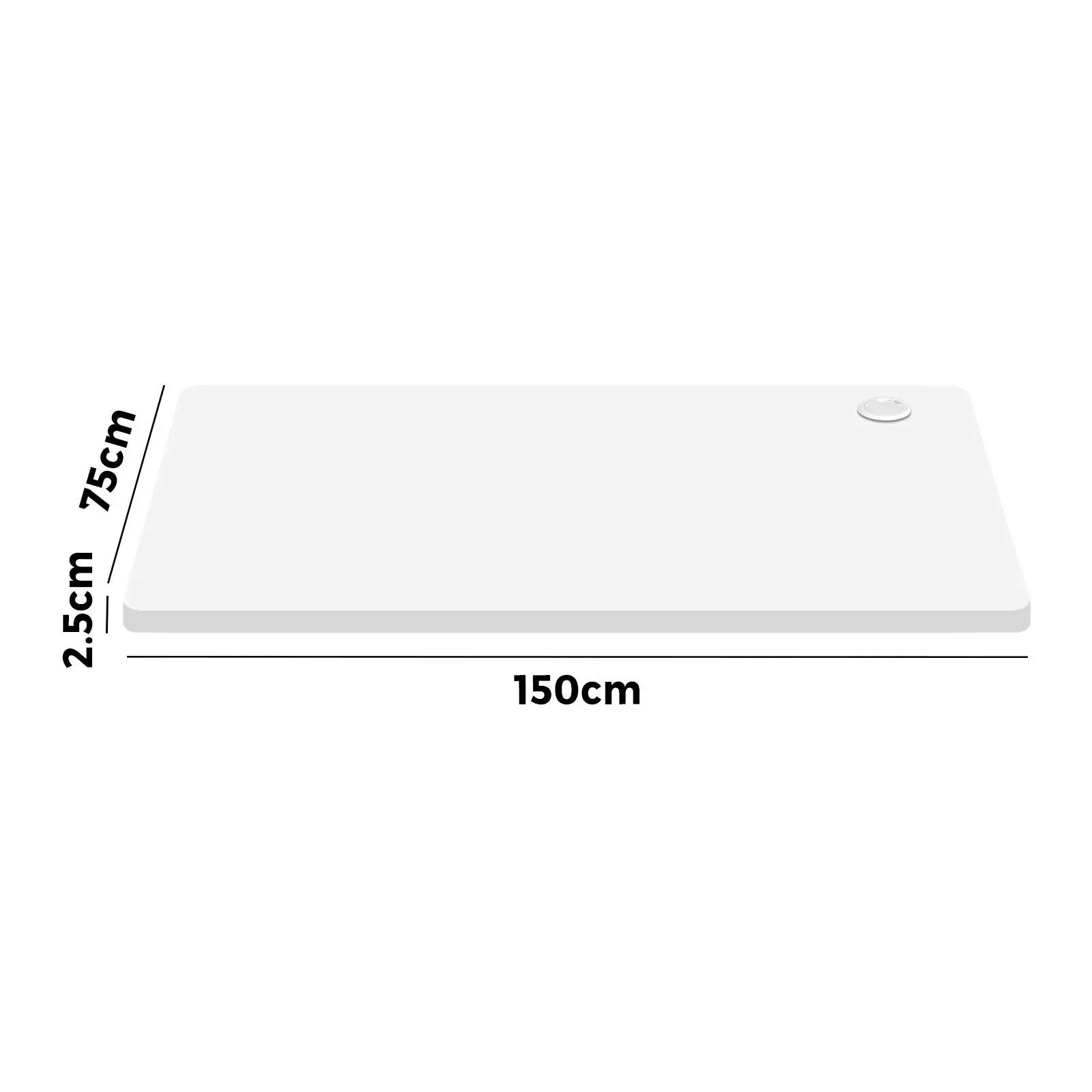 Oikiture 150cm Desk Top Electric Desk Board Computer Table White