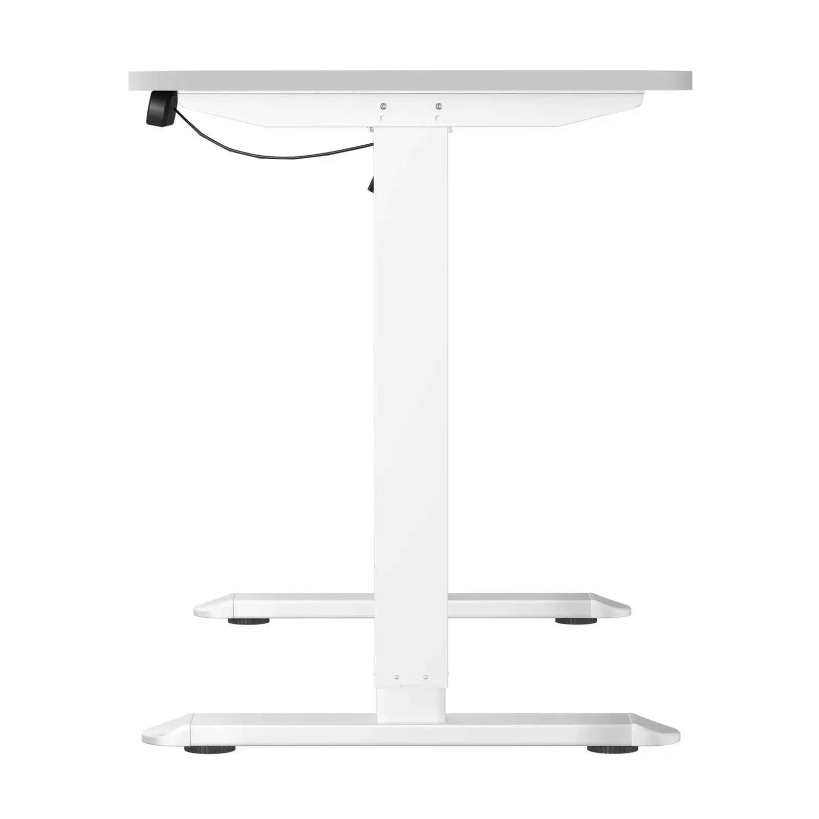 Oikiture 120CM Electric Standing Desk Single Motor White Frame White Tabletop