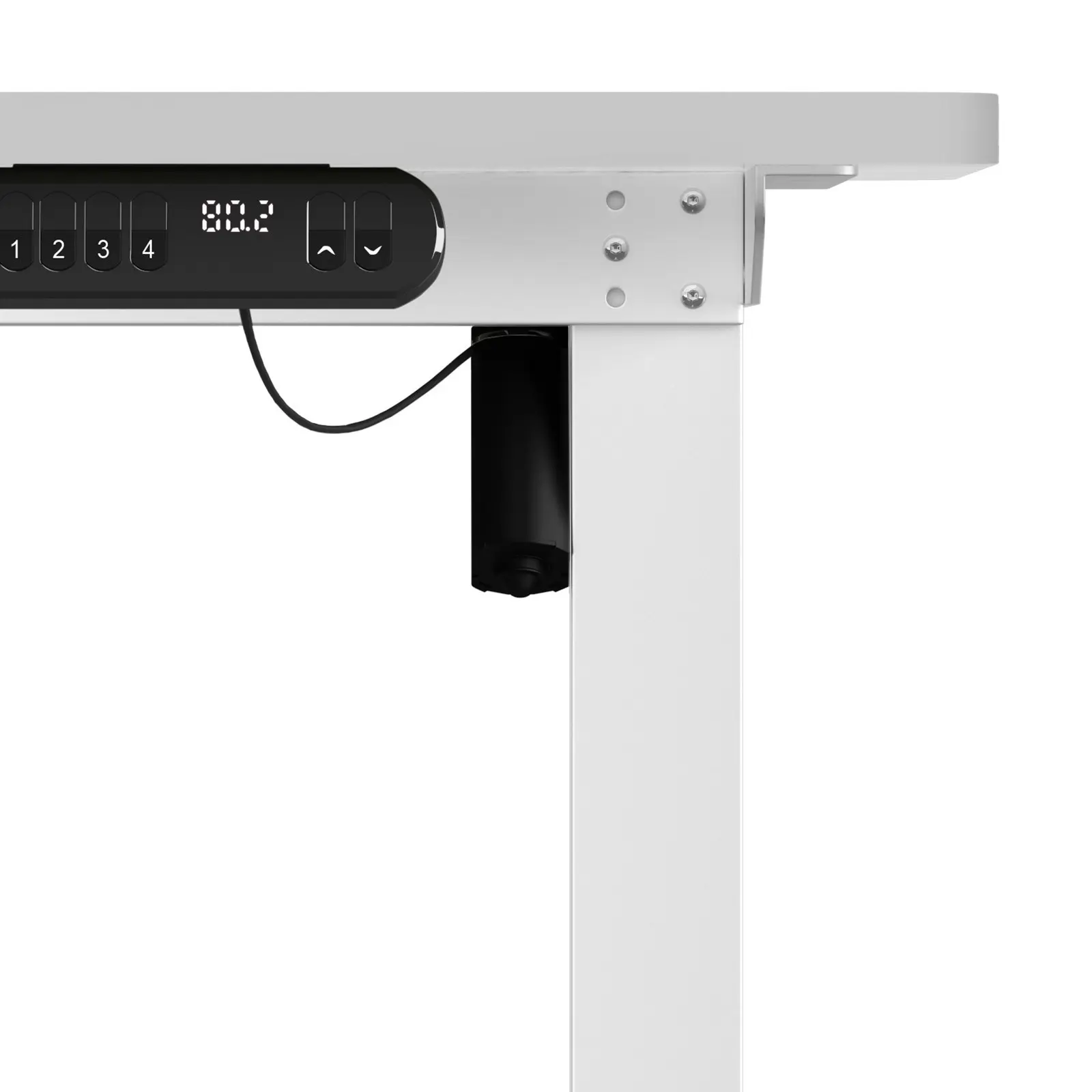 Oikiture 120CM Electric Standing Desk Single Motor White Frame White Tabletop