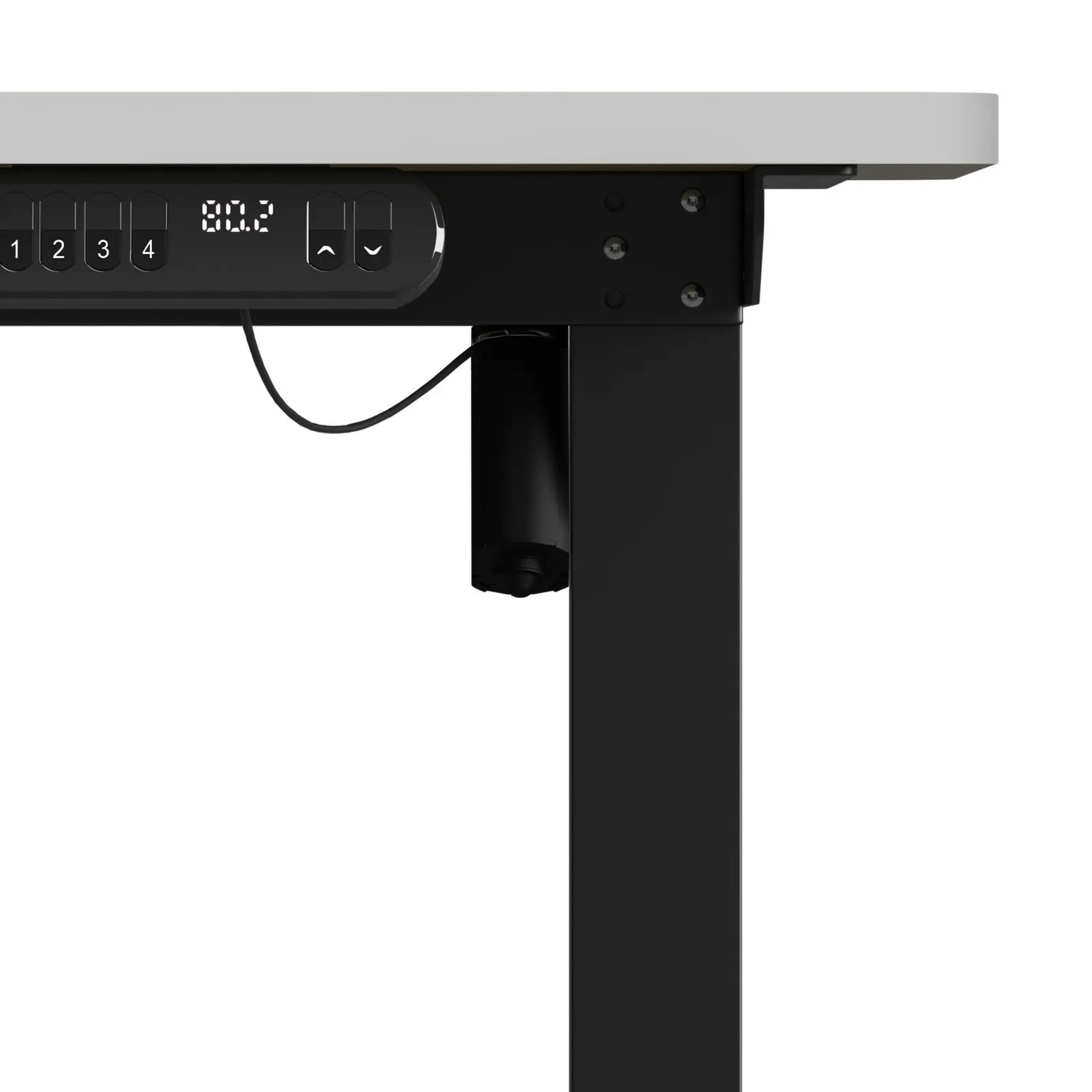 Oikiture 120CM Electric Standing Desk Single Motor Black Frame White Tabletop