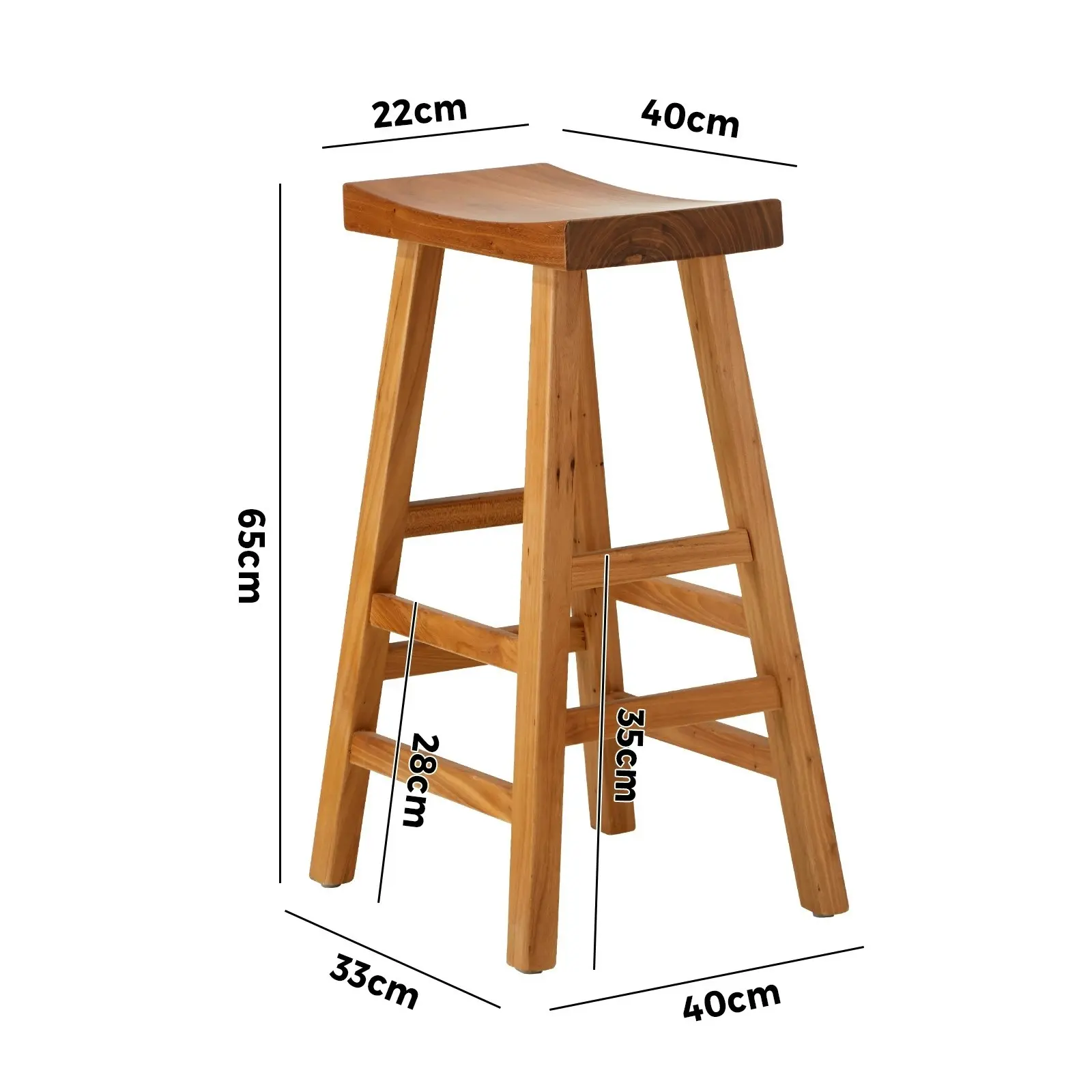 Oikiture Bar Stools Kitchen Stool Wooden Counter Chairs Barstools Natural