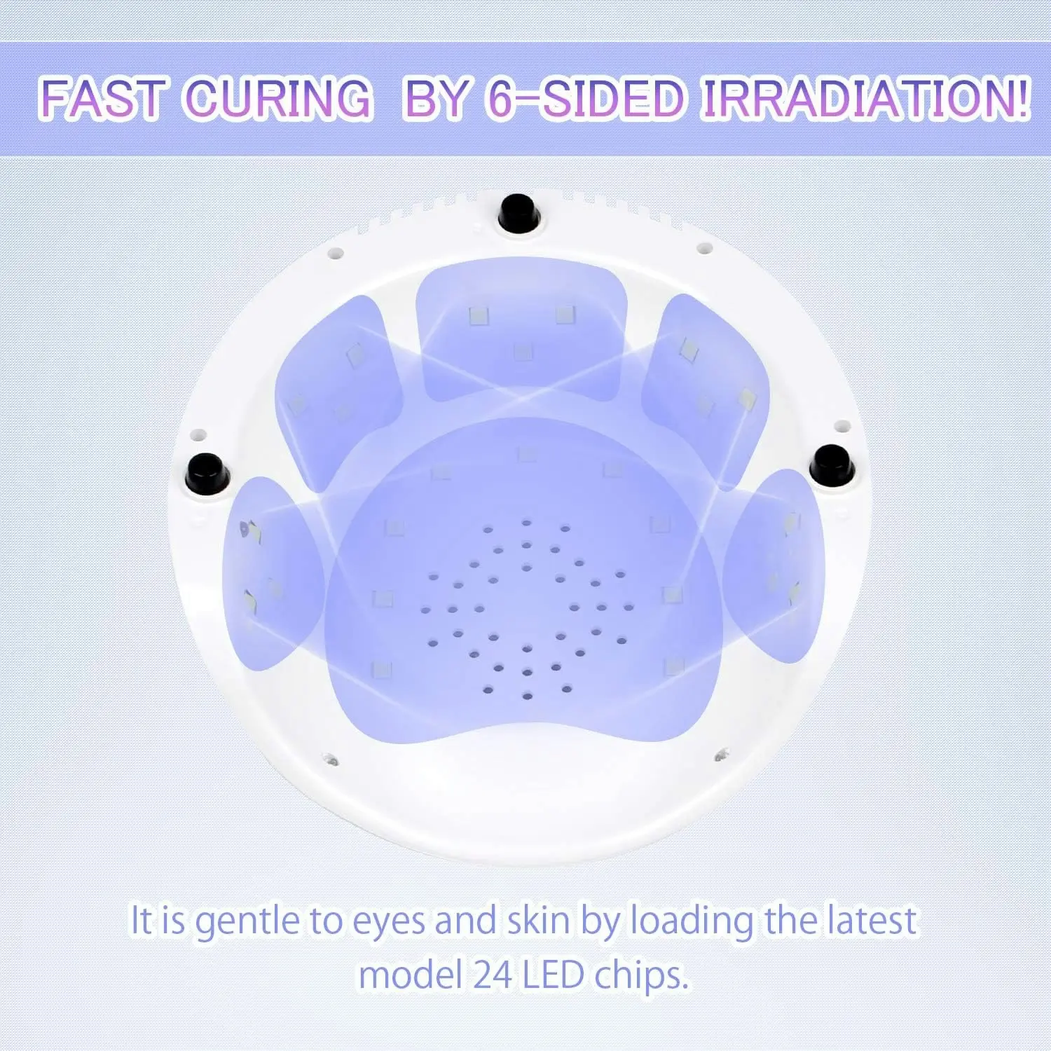 72W LED Nail Lamp for Gel Polish, 24 UV LED, 4 Timers, Auto Sensor