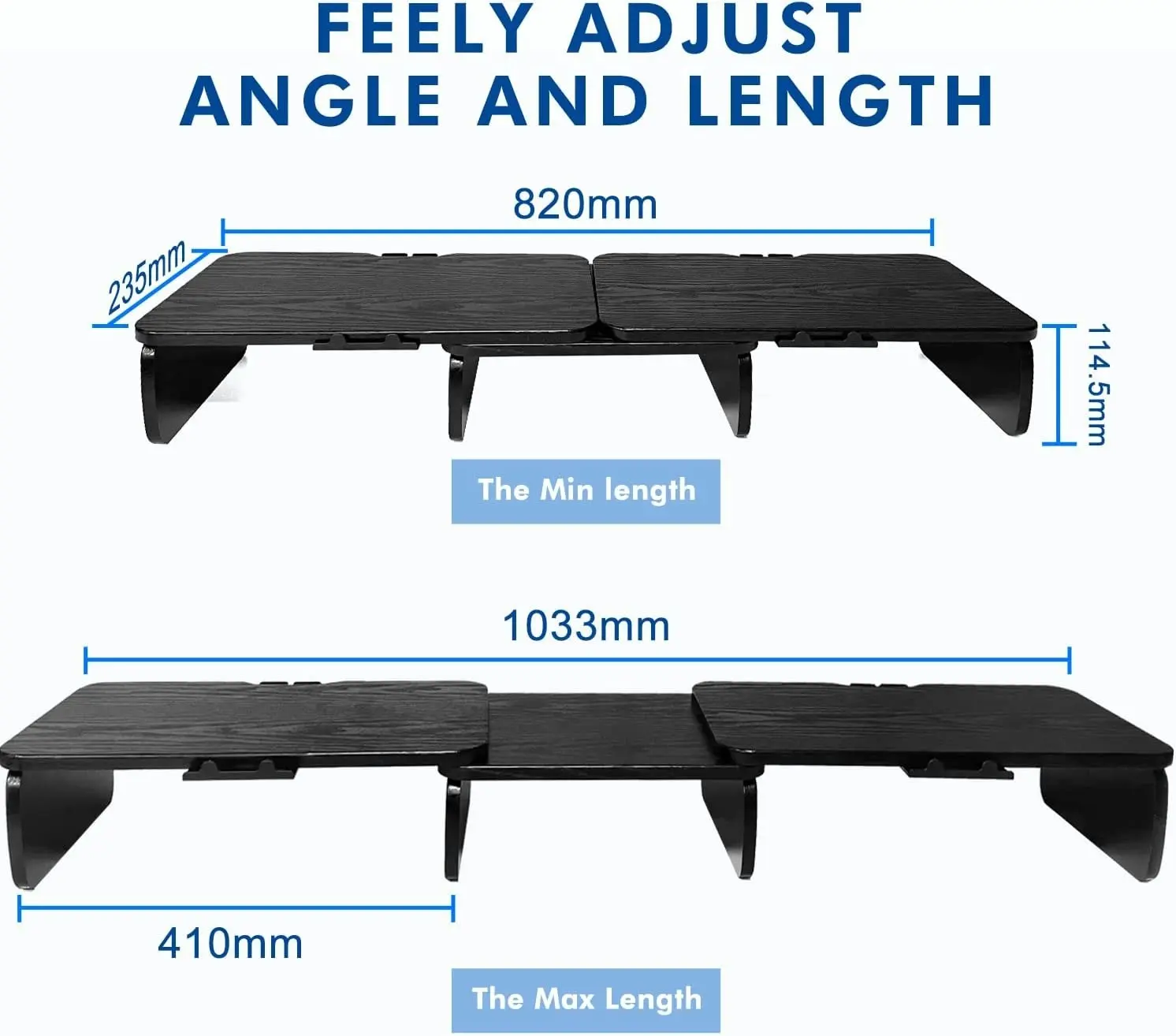 Dual Monitor Stand Riser Computer Desktop Stand Organizer withPhone/iPad Holder Wooden Desk Shelf for PC/Laptop/Printer