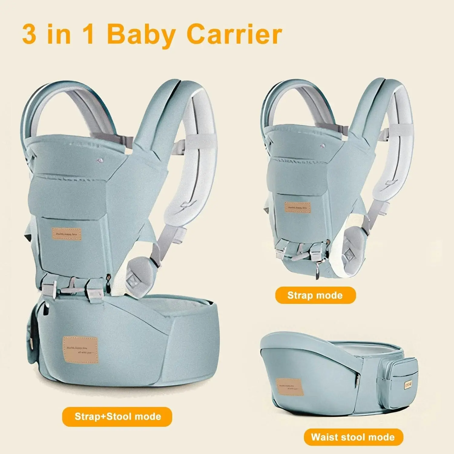 Baby Carrier 3-in-1 Wrap Hip Seat Sling 0-36 Months