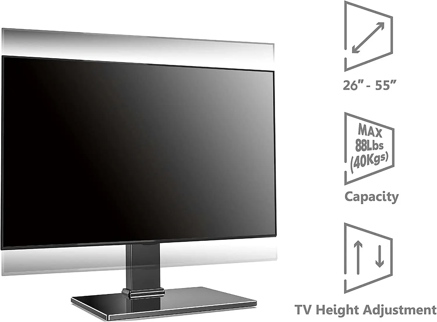 TV Stand with Anti-Tip Strap for 26-55 inch