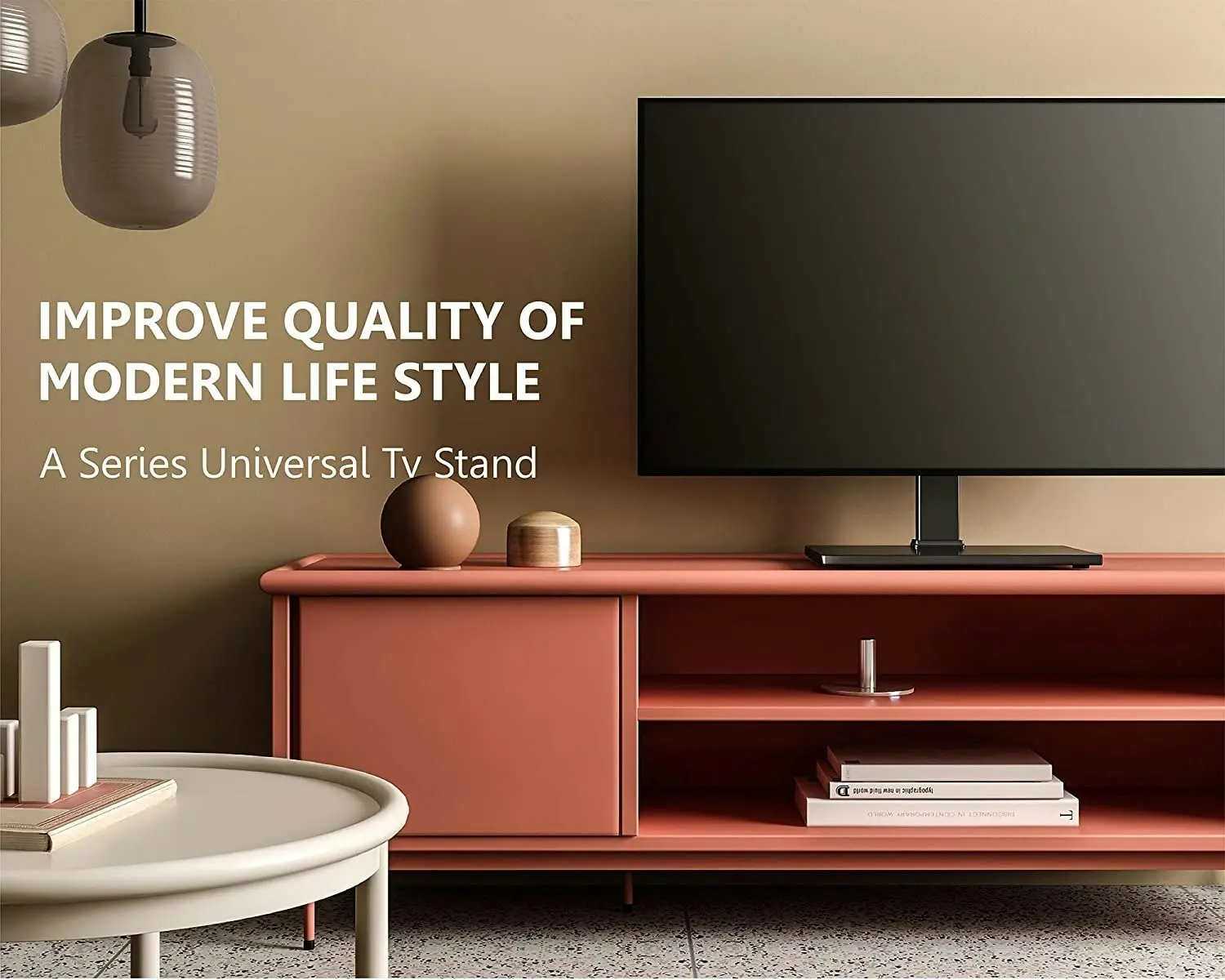 TV Stand with Anti-Tip Strap for 26-55 inch