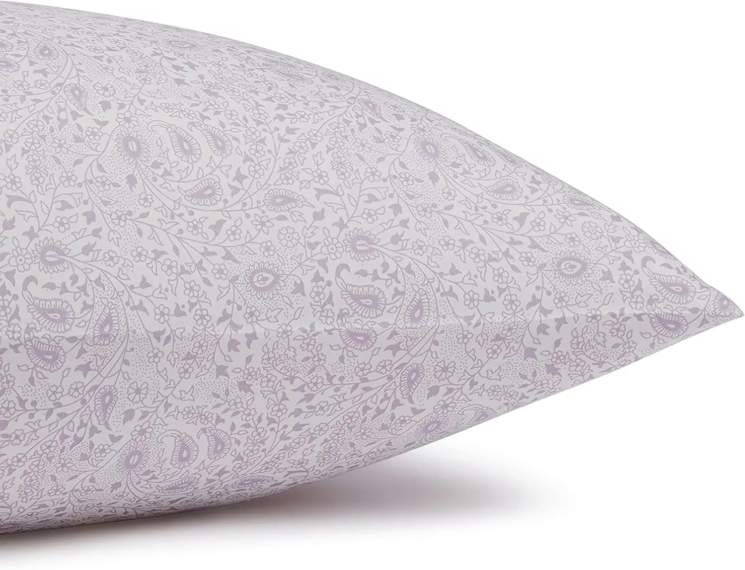 Queen Size Microfiber Bed Sheet Set, Lightweight Super Soft, 36 cm Deep Pockets, Easy Care, Lavender Paisley