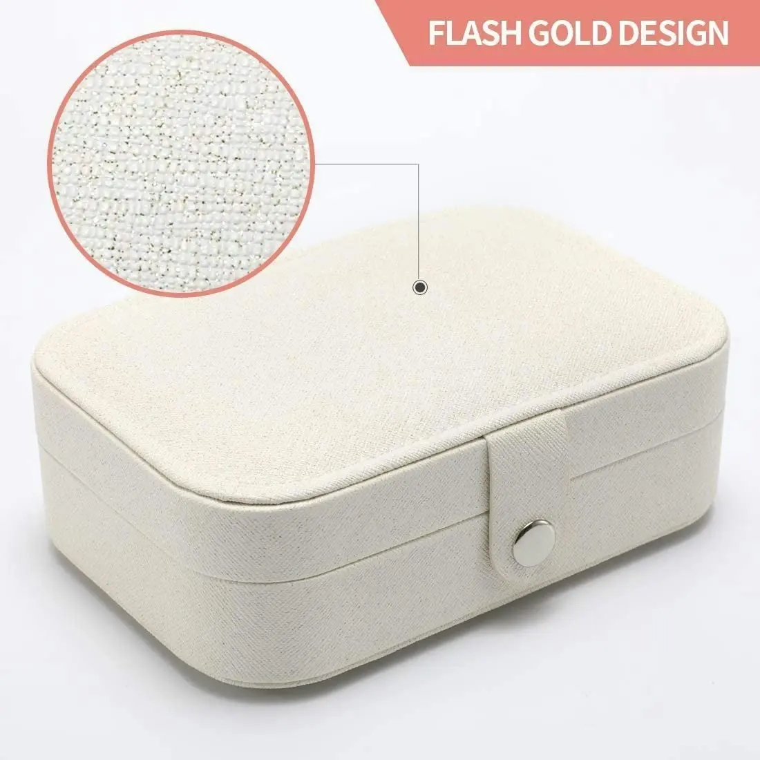 Portable Travel Jewelry Case (White)