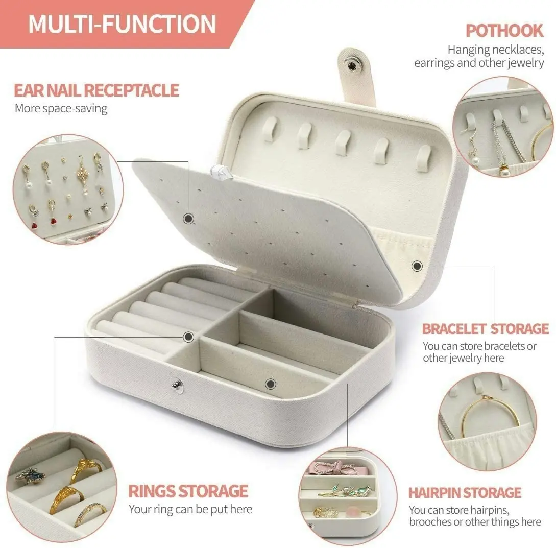 Portable Travel Jewelry Case (White)