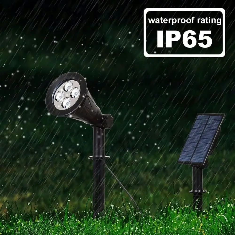 Outdoor Solar Lights, 4 LED, Waterproof, Dark Sensing, Auto On/Off, 180Ã‚Â° Adjustable, Security Night Lamp, Tree Patio Yard