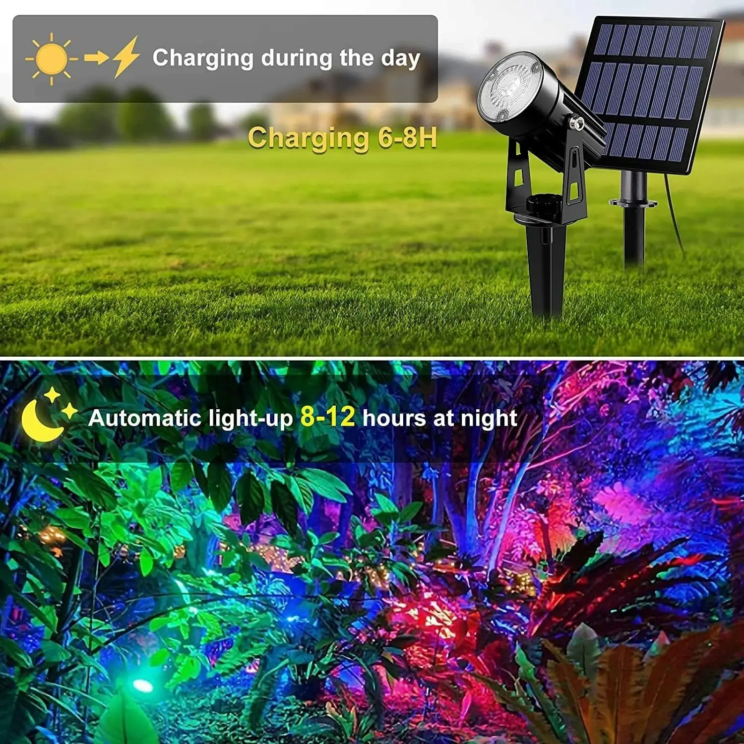 Solar Spotlights Outdoor, 5W Solar Lights, 5 Pack Headlights IP65 Waterproof