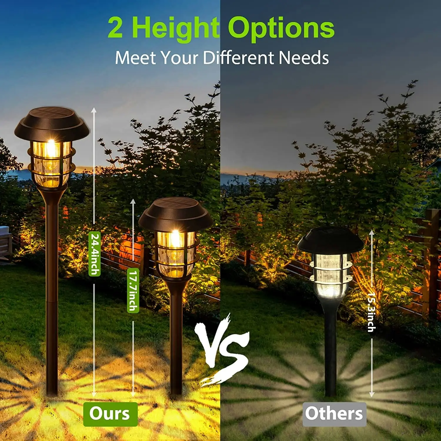 8 Pack Solar Pathway Lights Outdoor, Bright IP65 Waterproof Auto On/Off Garden Lights Solar Powered Landscape Yard Patio Walkway Driveway