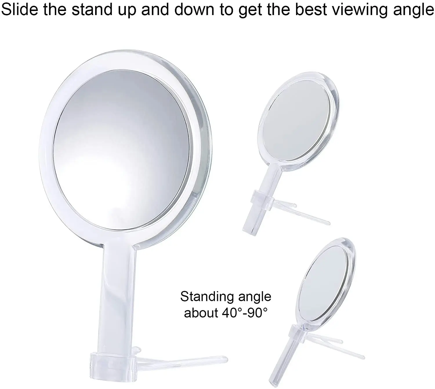 20X Magnifying Hand Mirror Two Sided Use for Makeup Application (15 cm, Silver)