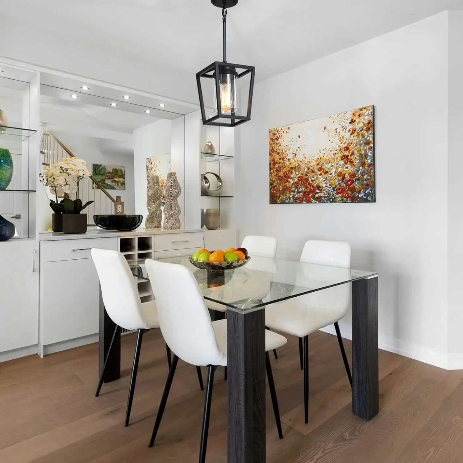 Pendant Lighting Kitchen Island Black Glass Cage