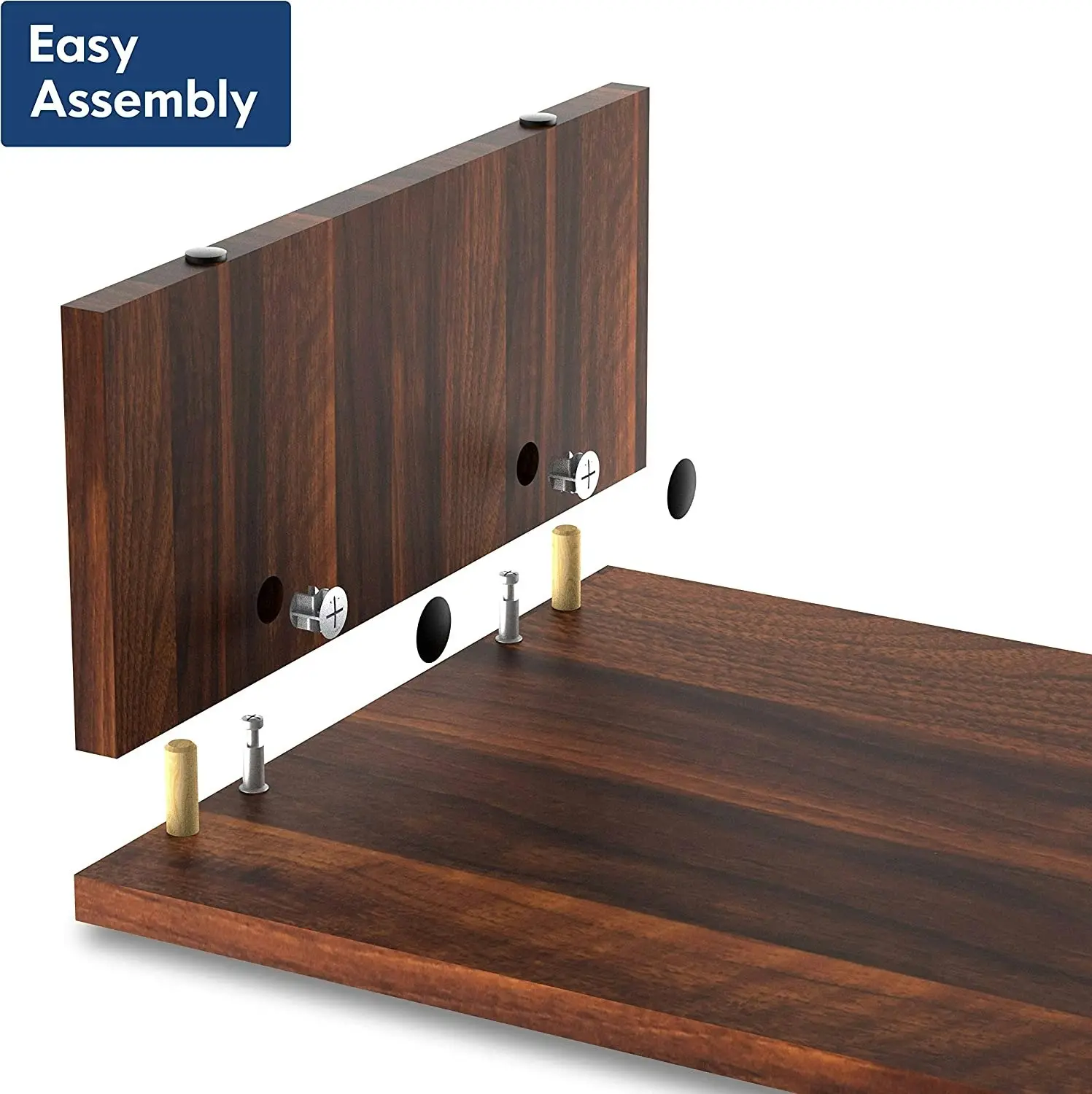 3 x Adjustable Computer monitor stand riser (Walnut Brown)