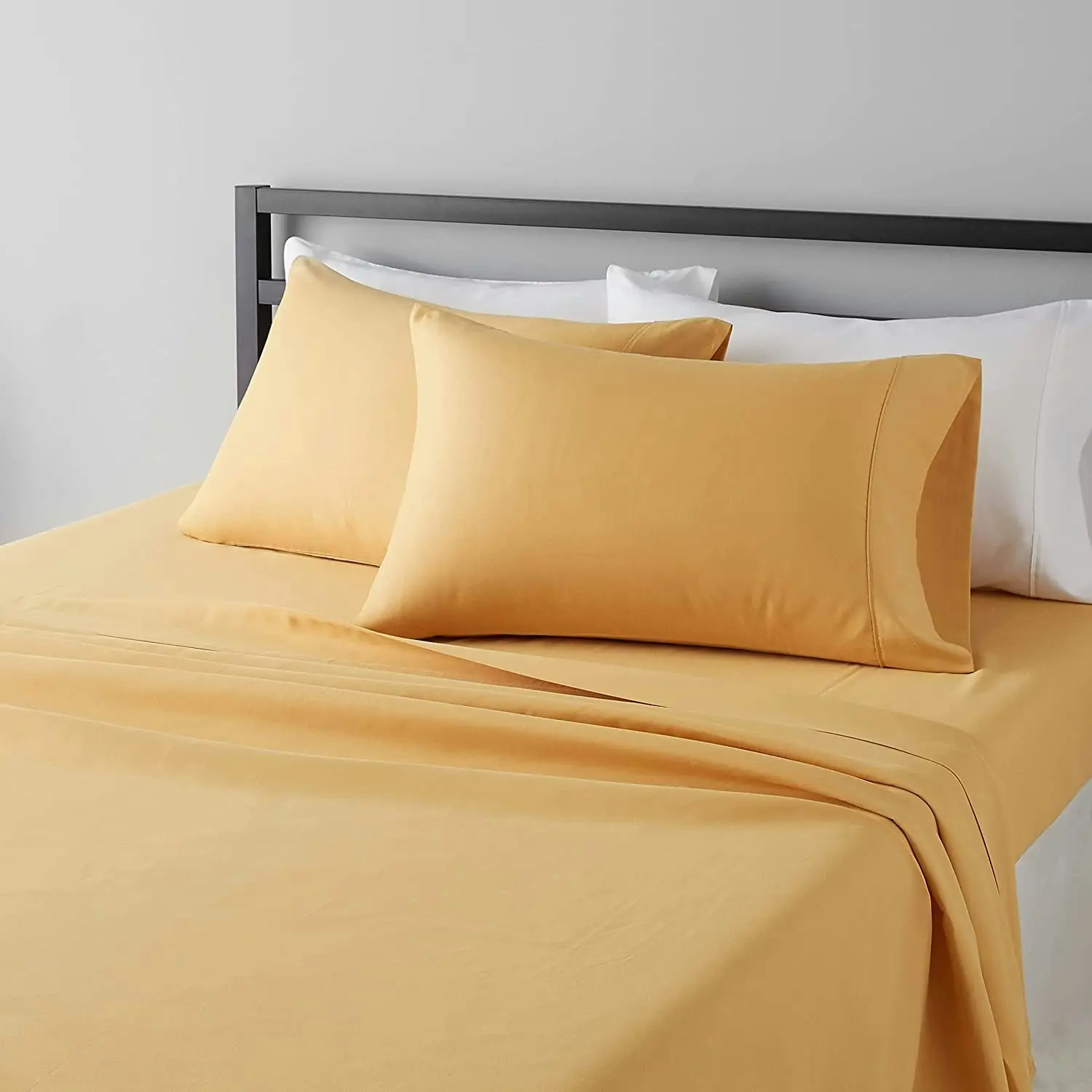 Queen Bed Sheet Set, Lightweight Microfiber, 36 cm Deep Pockets, Mustard Yellow