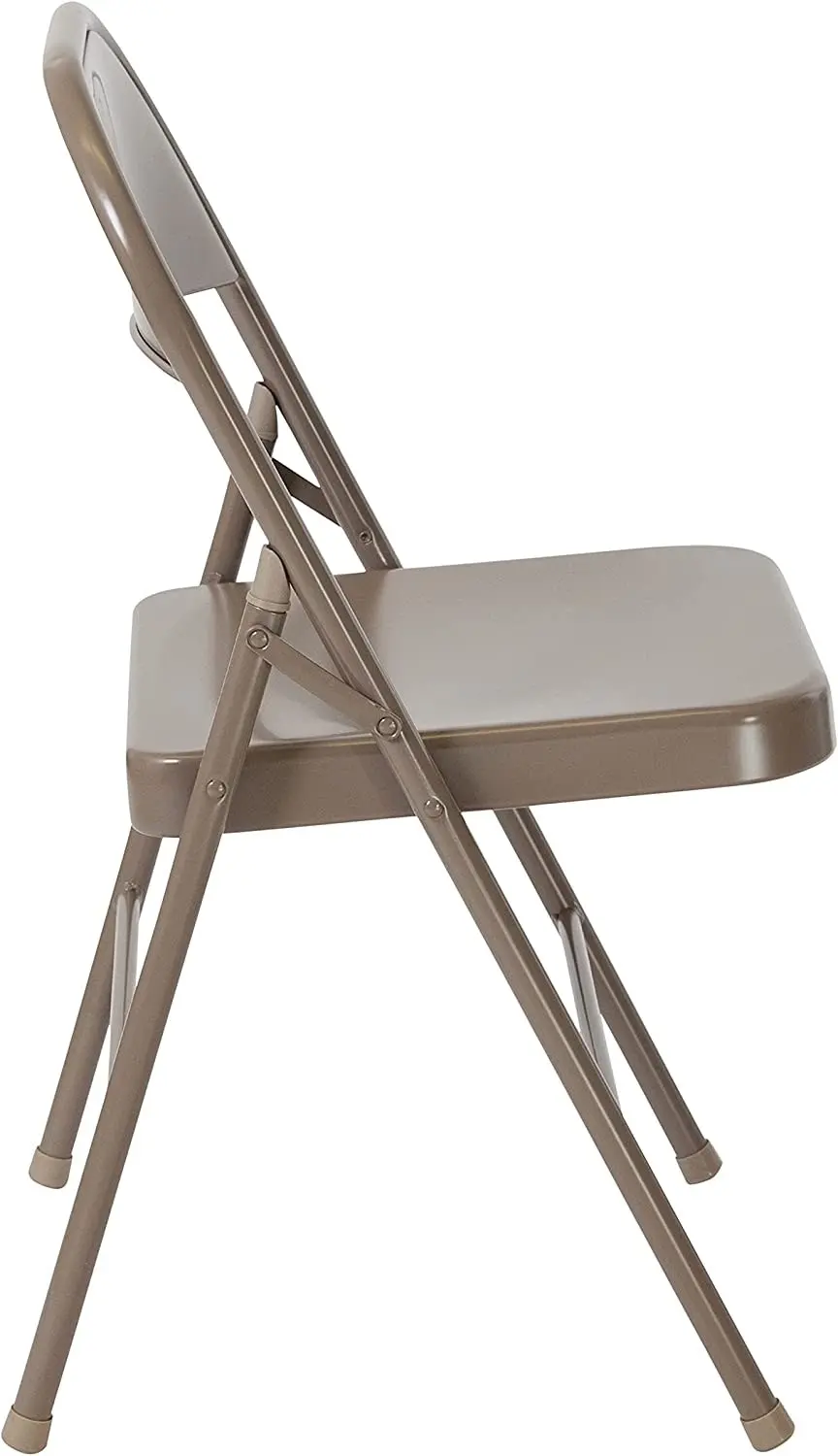 4 Pack Double Braced Folding Chair, Metal, (Beige)