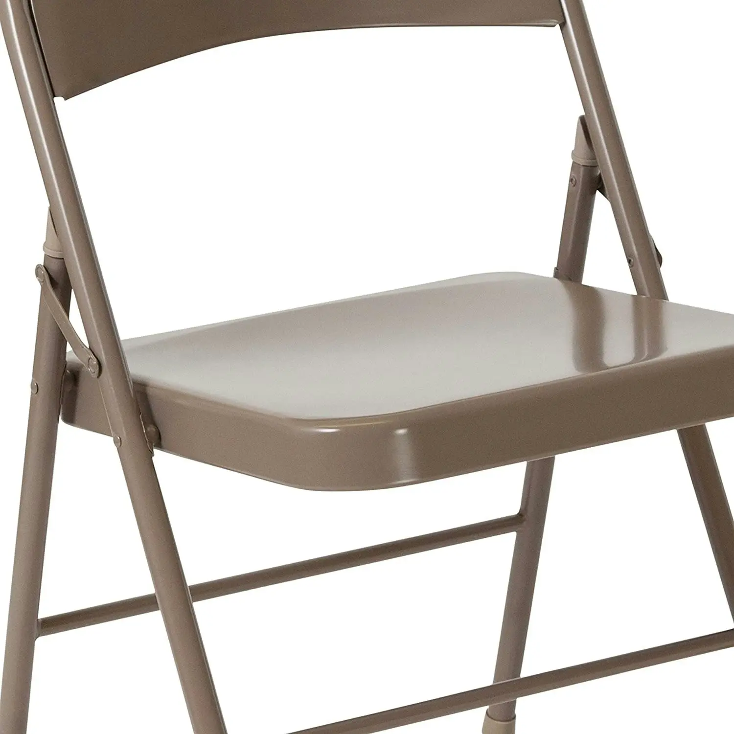 4 Pack Double Braced Folding Chair, Metal, (Beige)