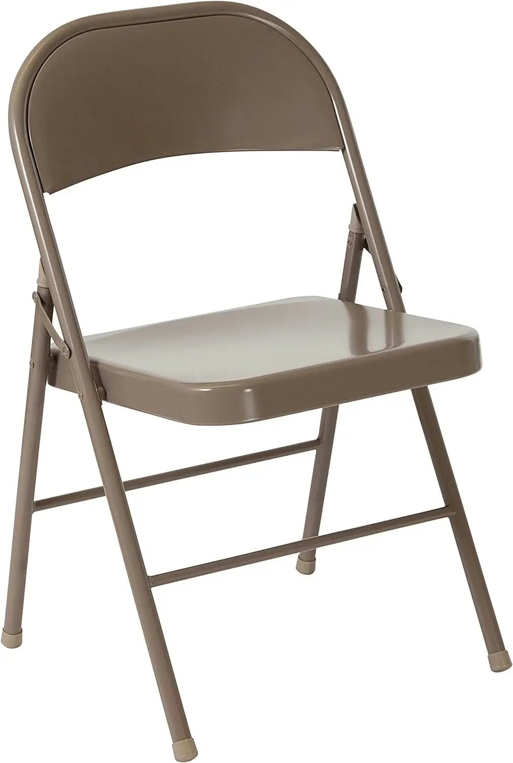 4 Pack Double Braced Folding Chair, Metal, (Beige)