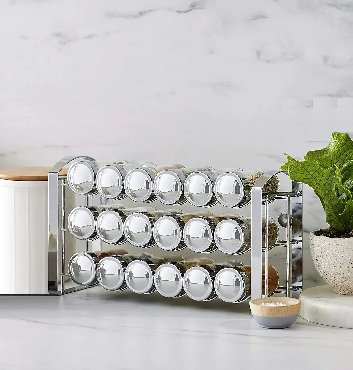 18-Jar Large Spice Metal Organizer Rack