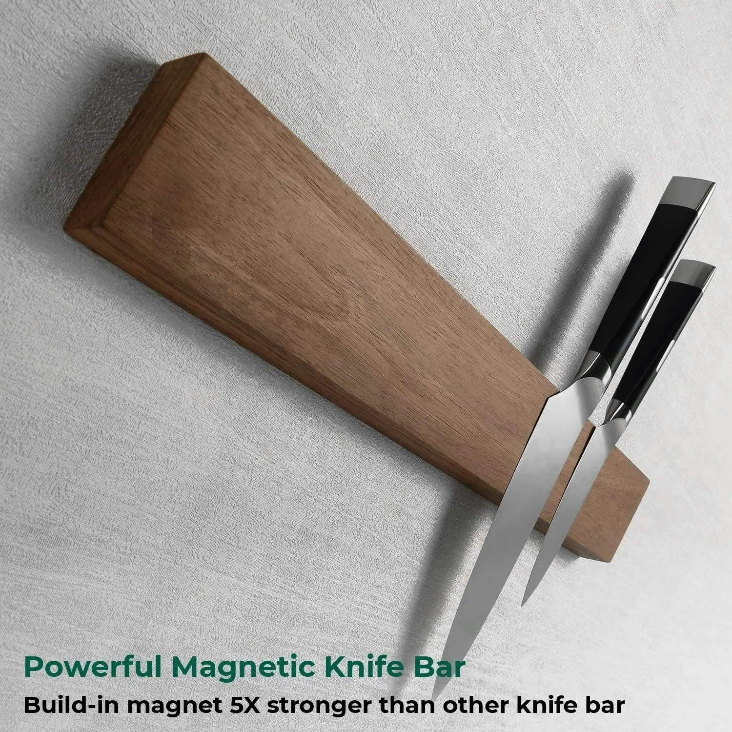 Magnetic Knife Holder 42cm Acacia Wood Strip Rack Kitchen Knives Tools