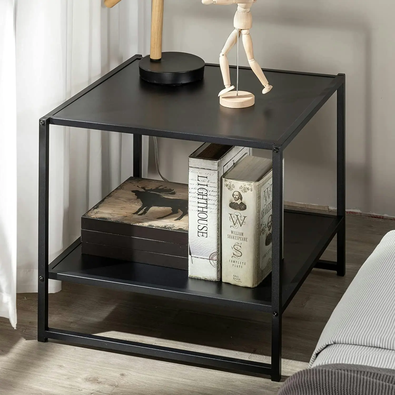 Set of Two Small Bedside Table (Black)