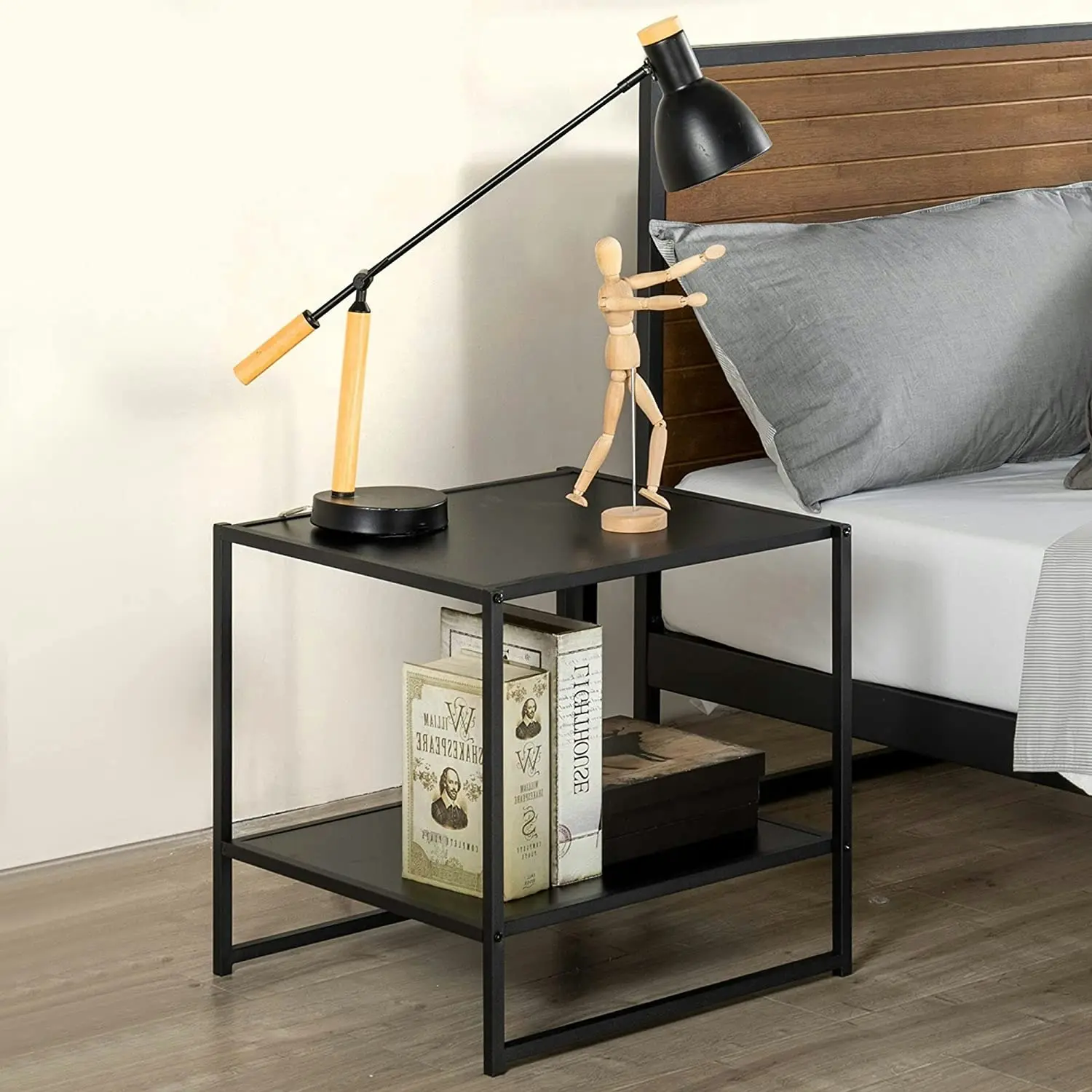 Set of Two Small Bedside Table (Black)