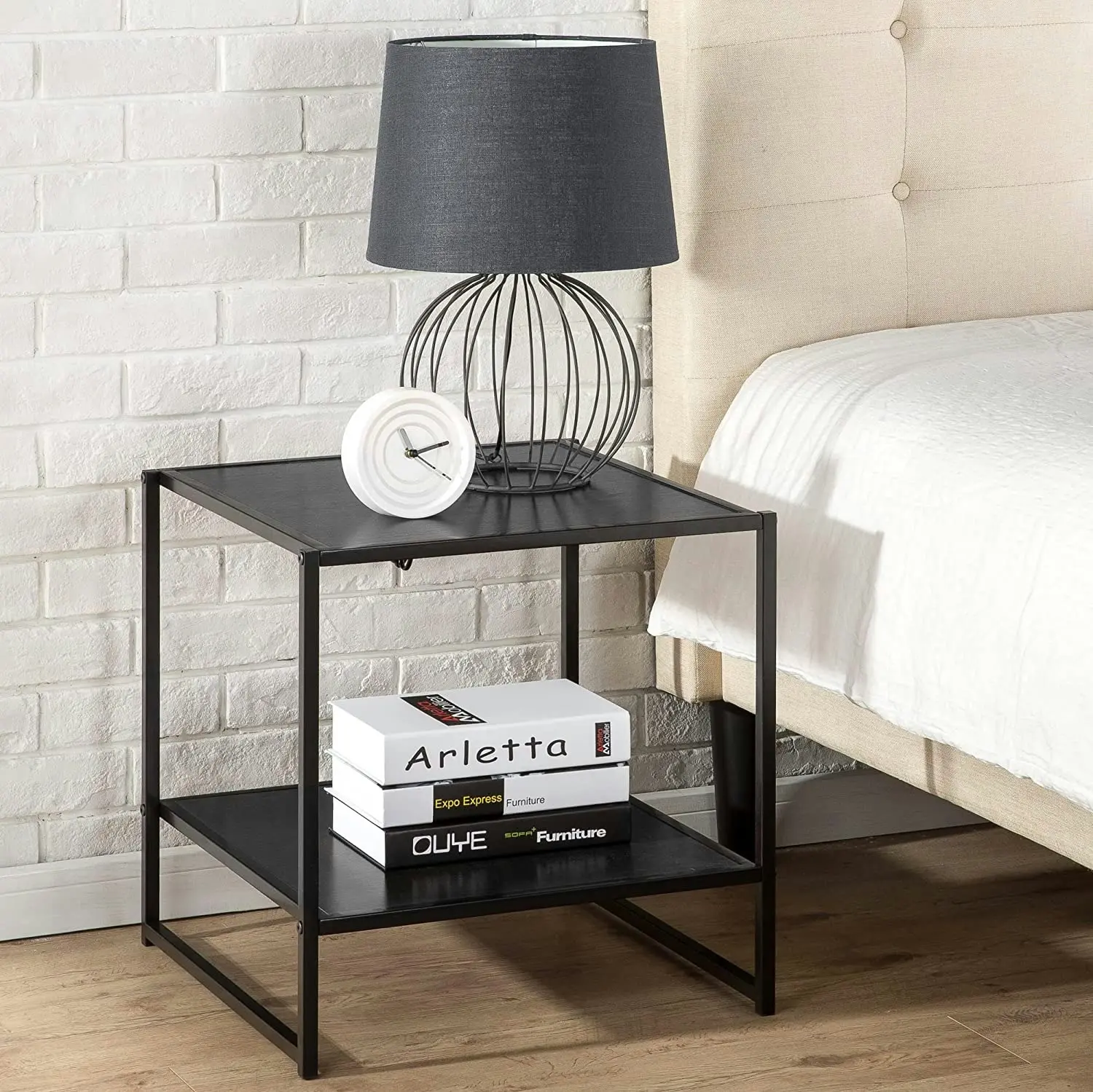 Set of Two Small Bedside Table (Black)