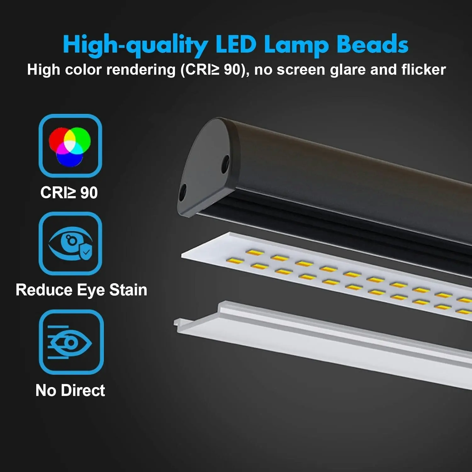 LED Desk Lamp Double Head 24W 5 Color