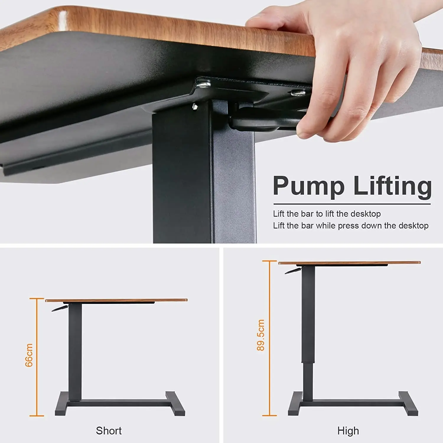 C Shape Side Table, Adjustable Height