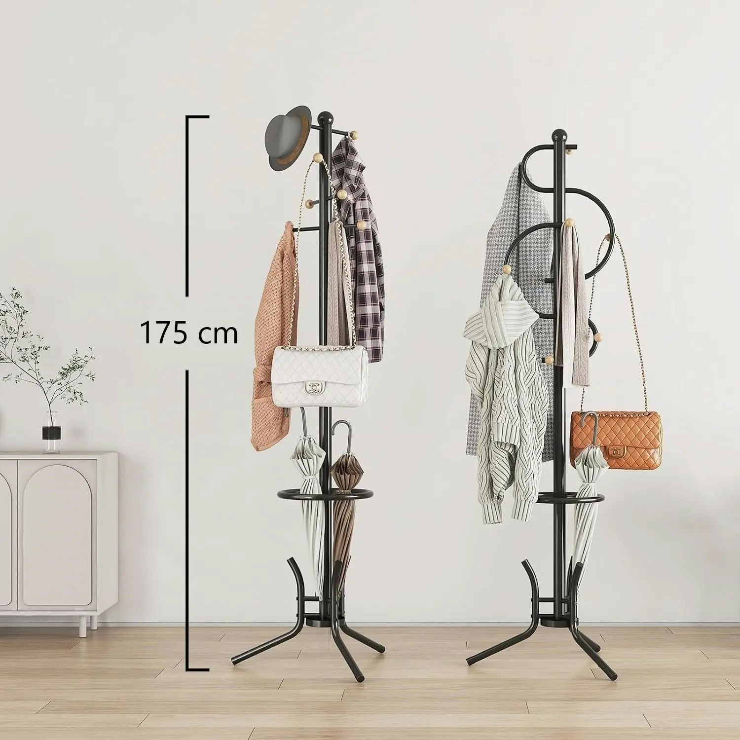 Coat Racks Freestanding Umbrella Holder 8 Hooks