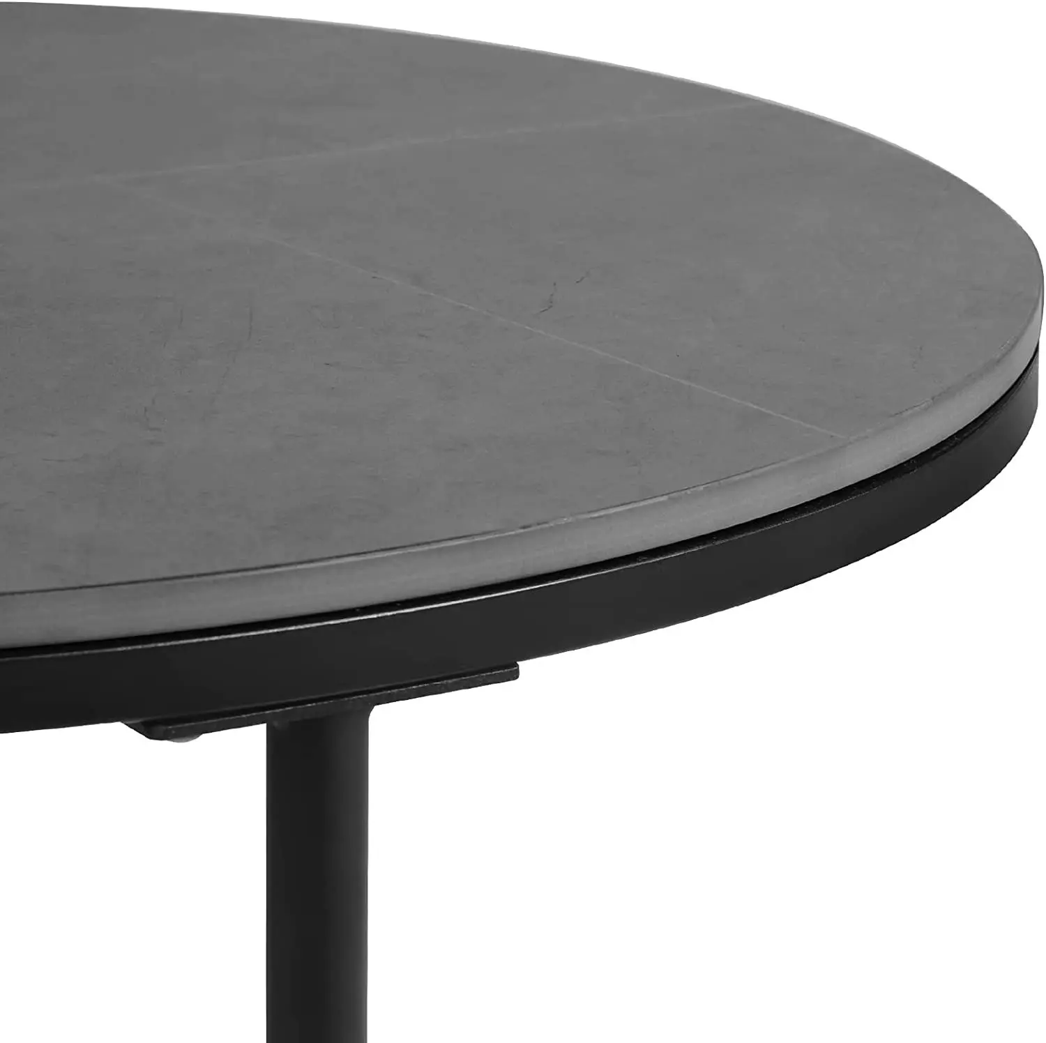 Set of 2 Coffee table, Round, Sintered Stone (Grey)