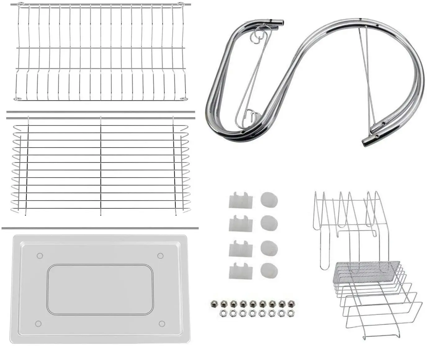 Metal Dish Drying Rack Kitchen-2-Tier with Drain Board