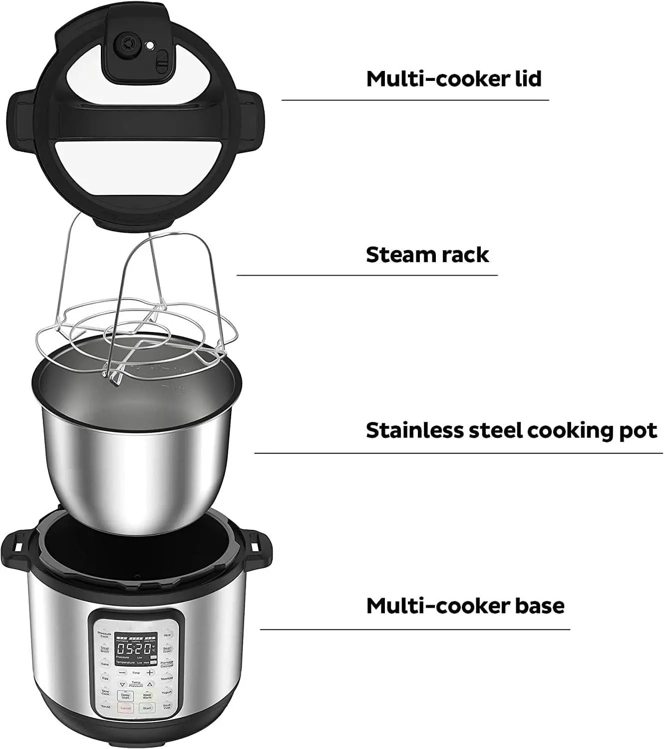 9 in 1 Yogurt Maker, Steamer, Warmer Pot Duo Plus 8L Electric Pressure Cooker