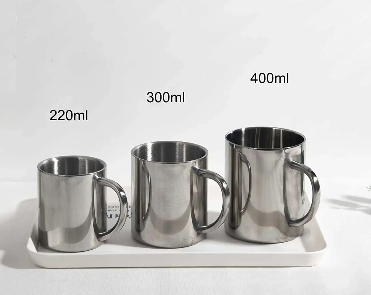 2 Pack Coffee Mugs Double Wall Stainless Steel Heat Insulation (220ml)