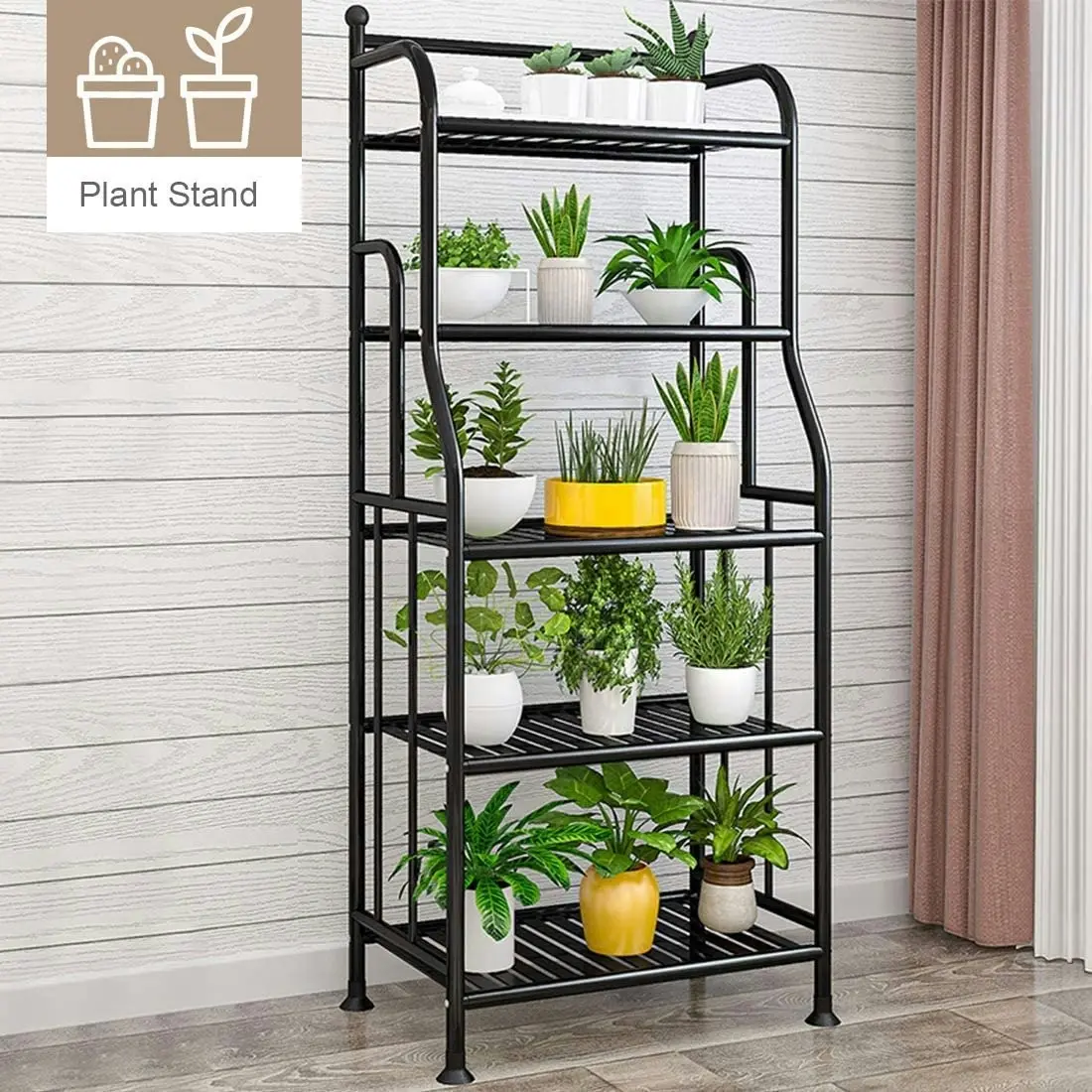 5-Tier Shelving Unit Metal Rack (Black)