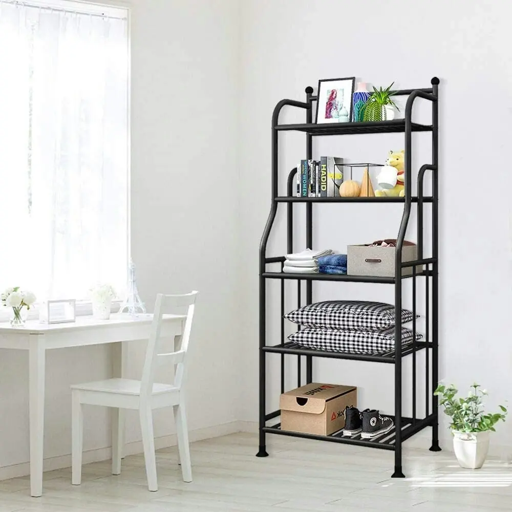 5-Tier Shelving Unit Metal Rack (Black)