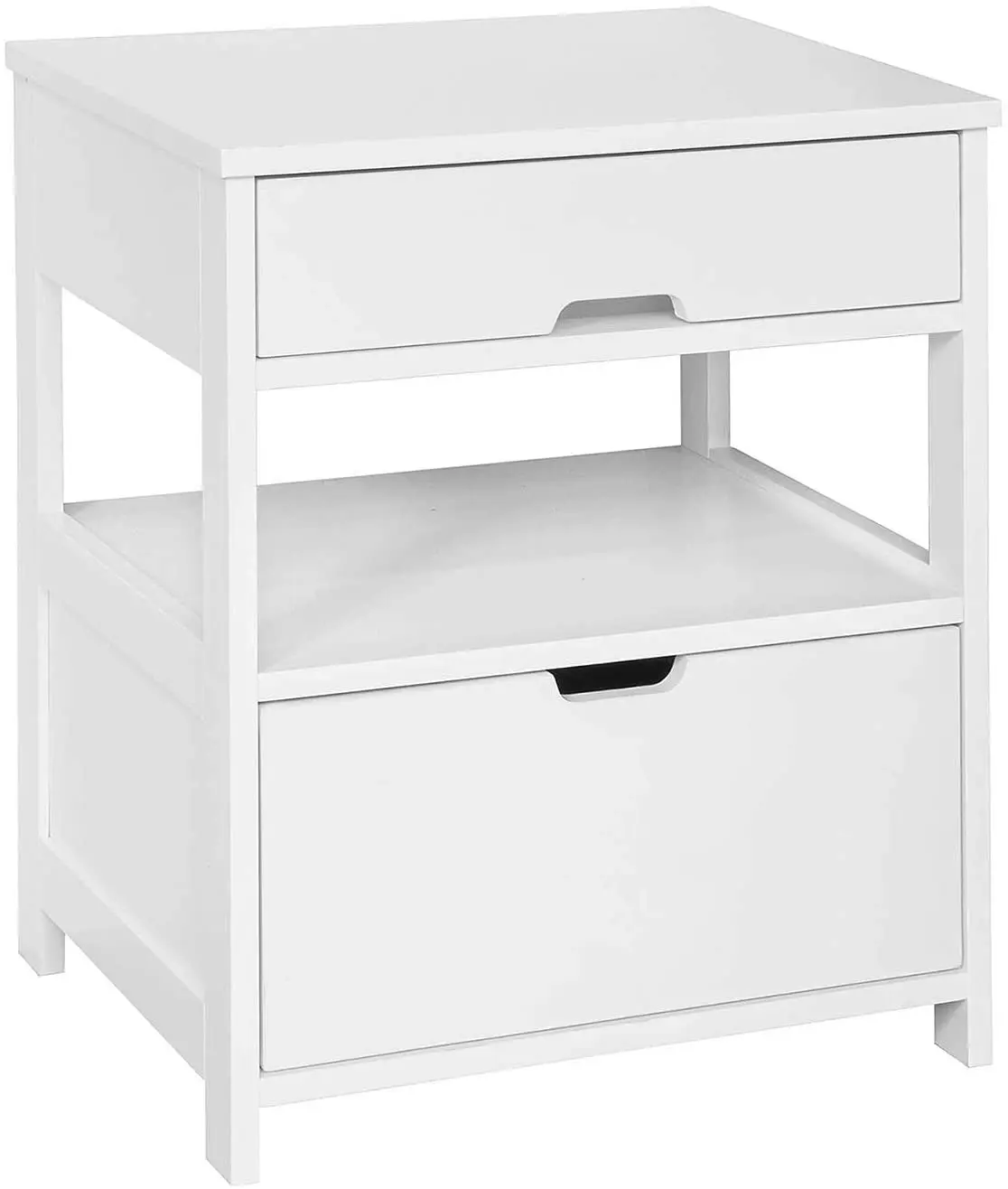 CARLA HOME White Bedside Table with 2 Drawers