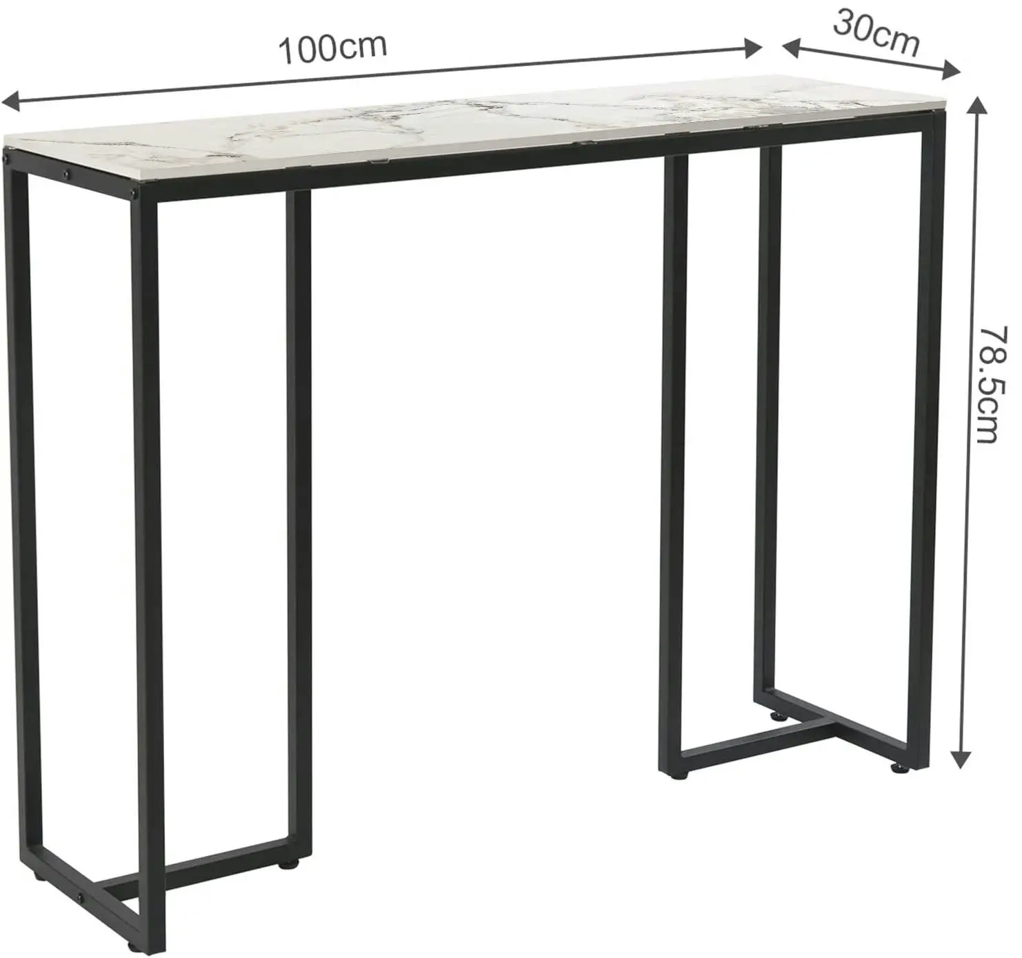 Slim Console table, Marble (White & Black)