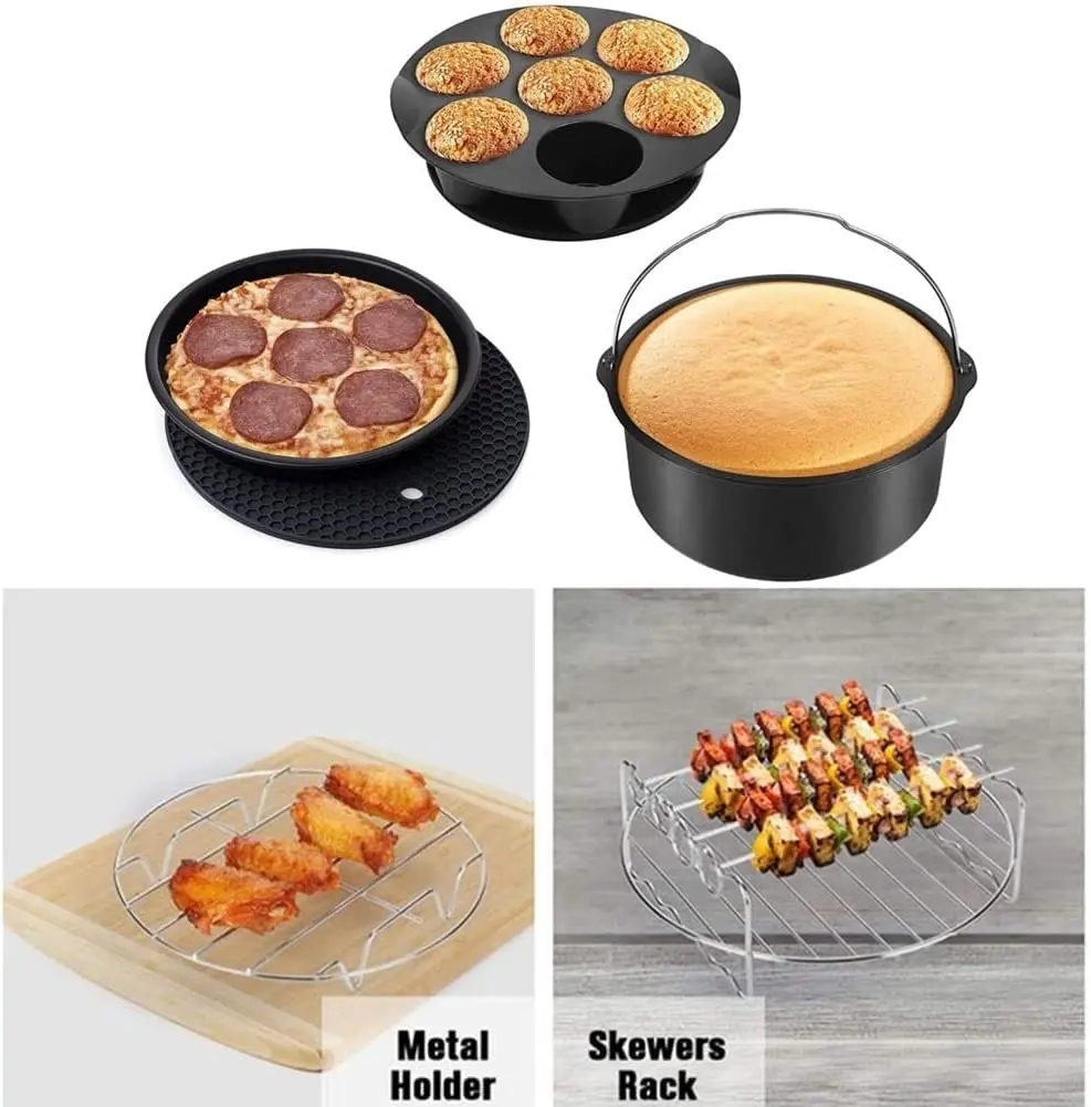 11 Pack Air Fryer Accessories with Recipes Cookbook