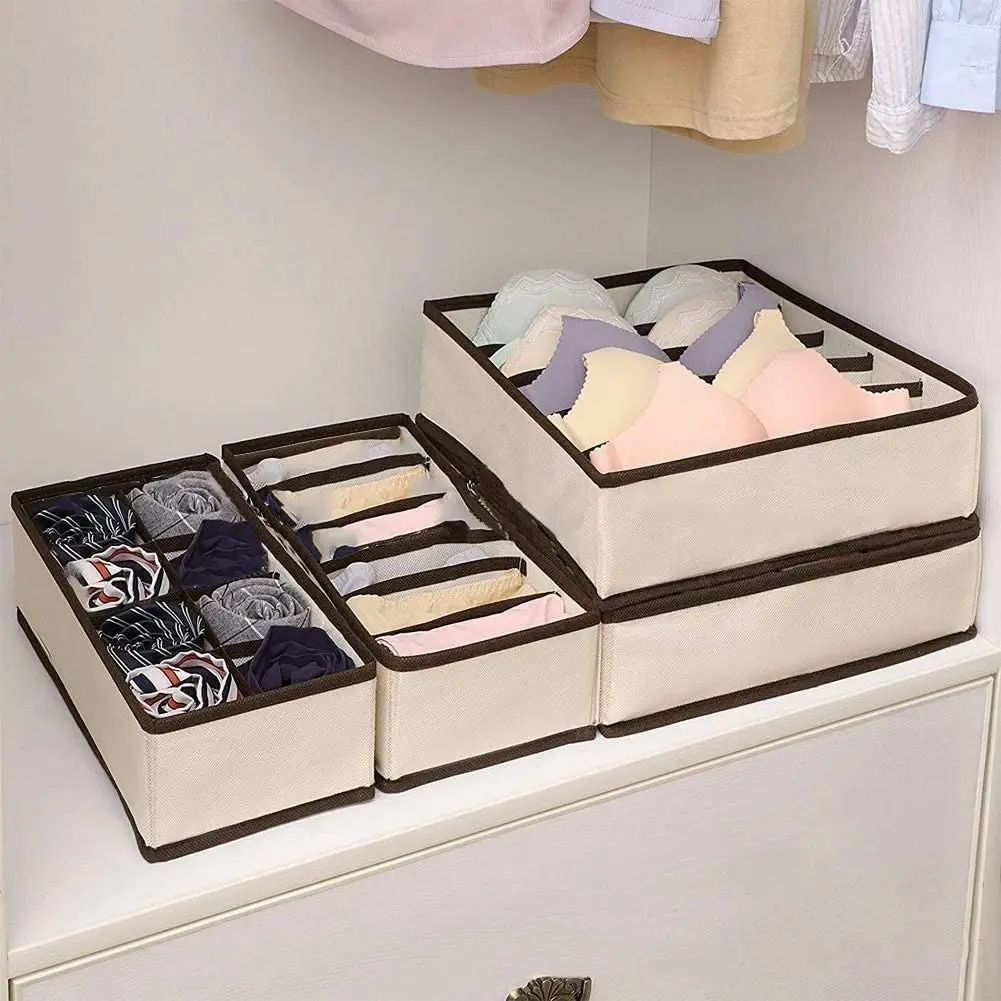 Clothes Drawer Dividers 4 Set Underwear Organisers Wardrobe Organizer Foldable Closet Organizer