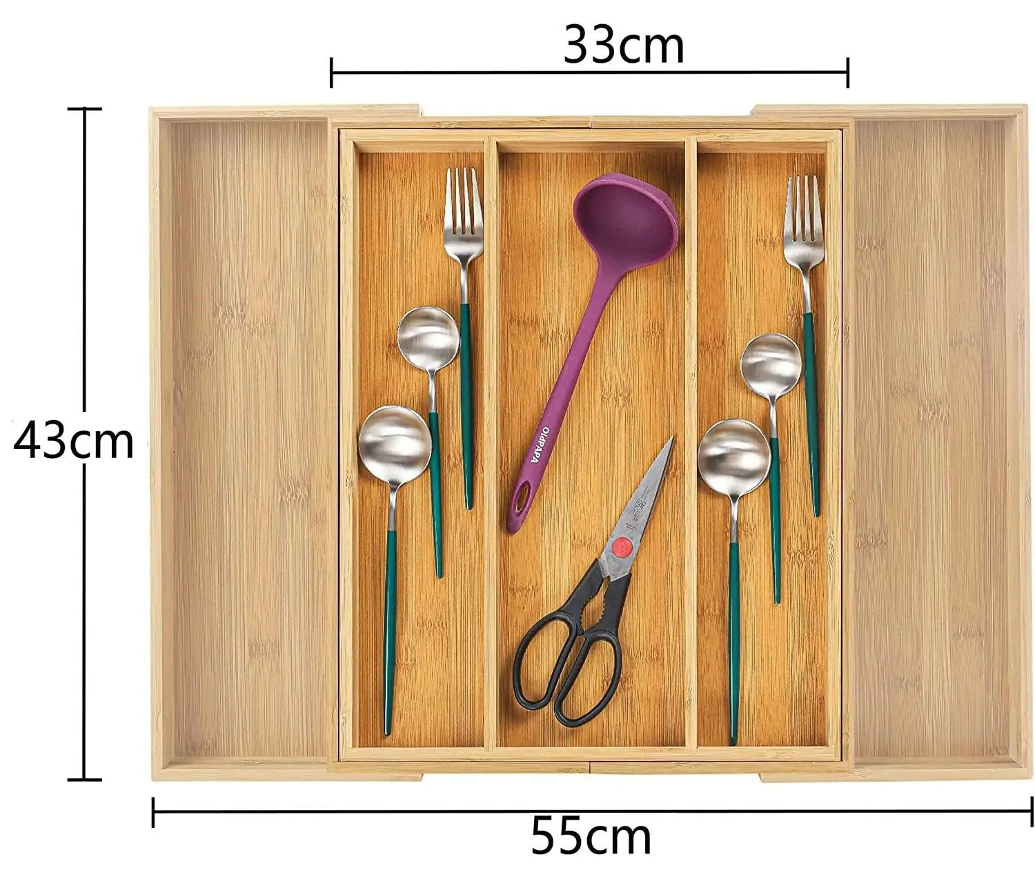 Bamboo Expandable Kitchen Drawer Organizer