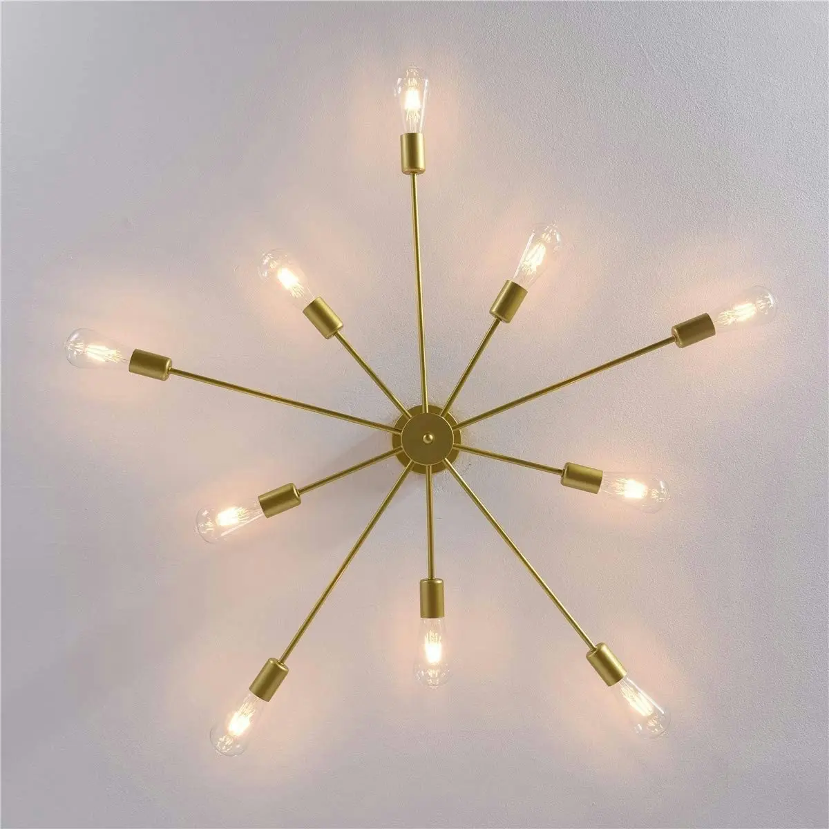 10 Lights, Modern Sputnik Ceiling Chandelier Ceiling Lamp (Gold)