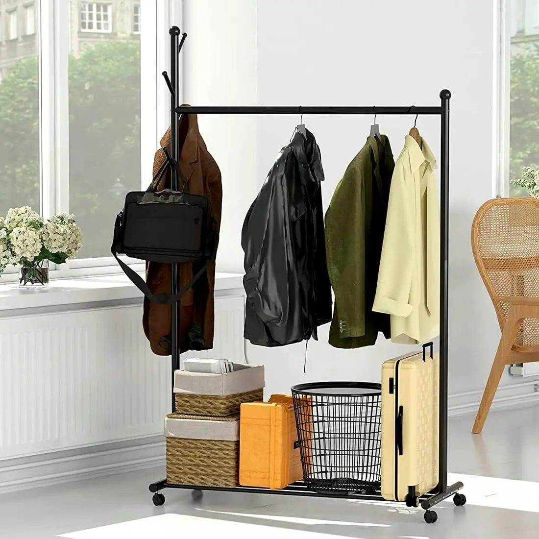 Clothes Rack Hanging Garment Coat Freestanding Hanger Bedroom