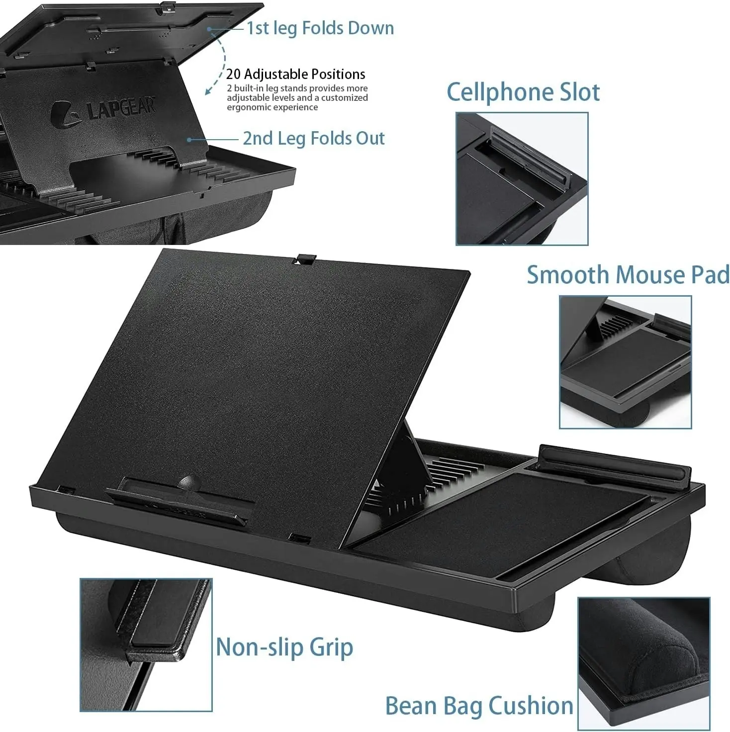 Laptop Lap Desk - Home Office Lap Desk 20 Angles